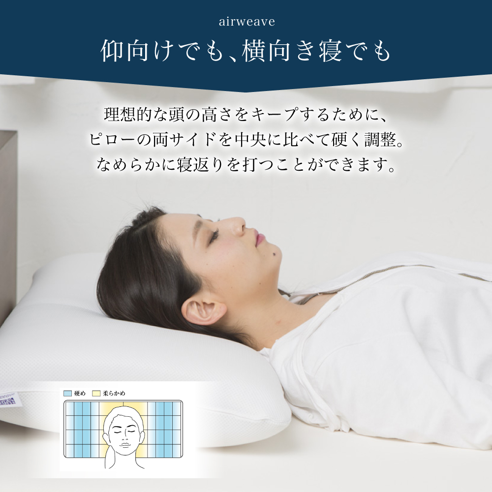 エアウィーヴ ピロー S-LINE × ピローケース ソフトタッチ セット 